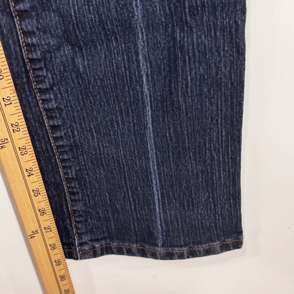 Nine West Jeans Bootcut Women 6 Blue Dark Wash Flap Pocket Stretch Denim Casual - Picture 9 of 10